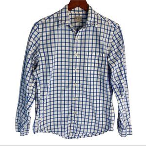 J.Crew Button Down Woven Shirt Men's Small Long Sleeve Blue White Check 34637